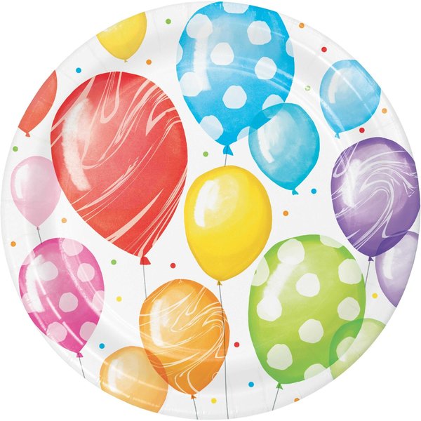 Creative Converting Balloon Bash Dessert Plates, 7", 96PK 357583